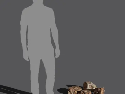  Medium Desert Sandstone Rock Models Collection 