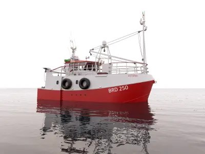 Fishing Trawler RED 3D model