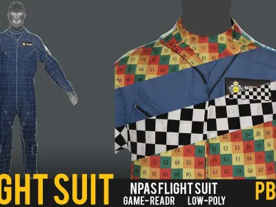 NPAS Style Flight Suit - Police Aviation 3D Model for EUP Low-poly 3D model