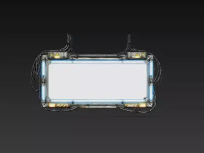 Futuristic Industrial Light Panel - PBR Low Poly Game Ready Low-poly 3D model