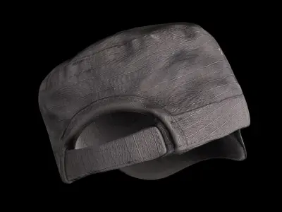 Black  fidel cap 10 Low-poly 3D model