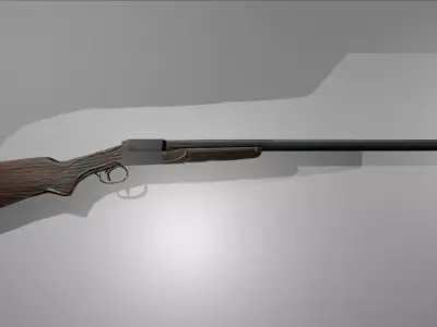 Double Barreled Shotgun Free low-poly 3D model