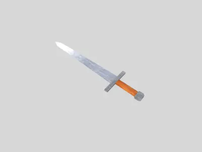 low poly medieval sword 1 Low-poly 3D model