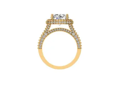 Solitaire Engagement Art Deco Ring 3D print model