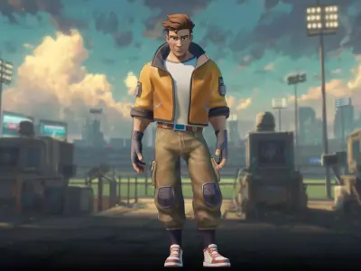 Stylized Casual Adventure Characters Low-poly 3D model