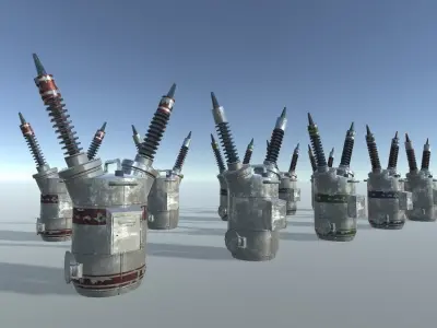 PBR Powerstation Props Low-poly 3D model