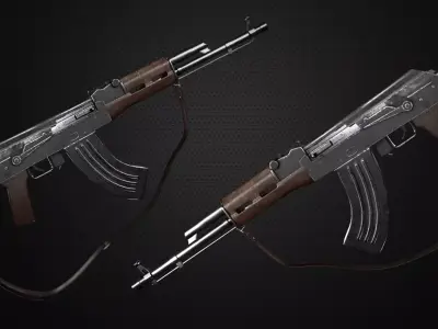 AK47 Assault Rifle Game Ready 3D Model 3D model