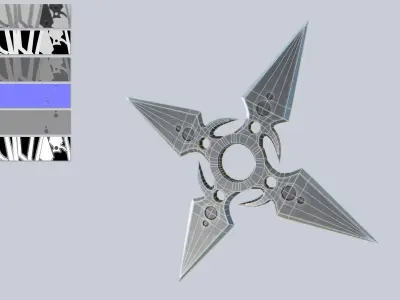 Shuriken Low-poly 3D model 2