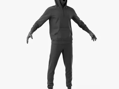 Burglar Black Full Outfit with Hood  purchase 3D model