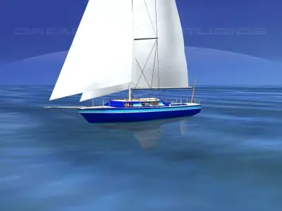 30 Foot Sailboat V08 3D model