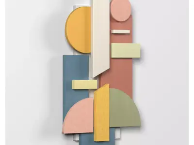 Wall Colored shapes Decoration - 35x60 - Collection - Part 8 3D model