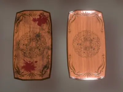 Table before and after explosion Free low-poly 3D model