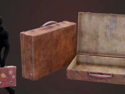 Suitcase  Low-poly 3D model