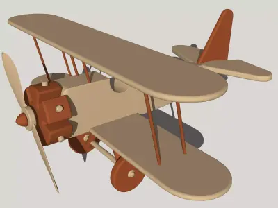airplan biplane Free 3D model