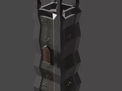 Medieval tower Low poly  Low-poly 3D model purchase