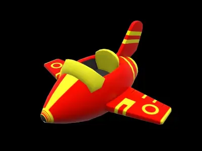 Toon style jet 3d model for mobile gaming  Low-poly 3D model