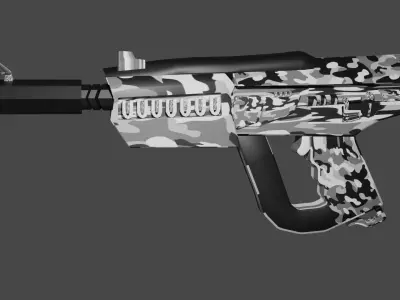 Camuflage Gun Free low-poly 3D model