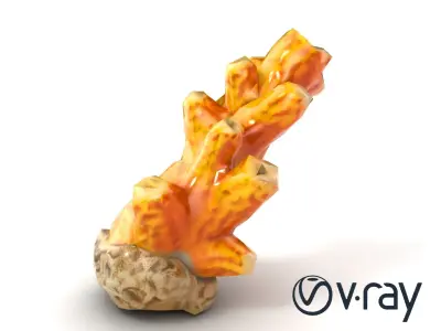 Vibrant Tubular Coral Sculpture model pack Low-poly 3D model