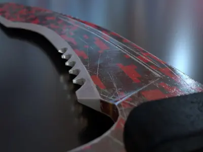 kukri camo knife Free low-poly 3D model
