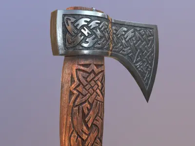 Viking Axe Low-poly 3D model 29