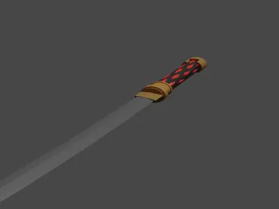 japanese katana PBR LOW-POLY GAME READY asian samurai shuriken  Low-poly 3D model