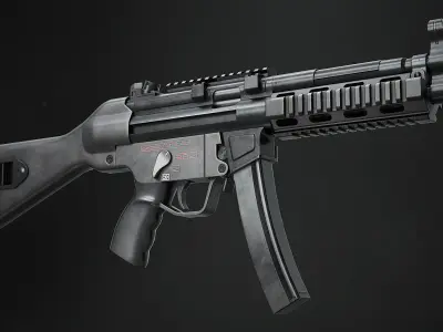 MP 5 Sub Machine Gun Low-poly 3D model