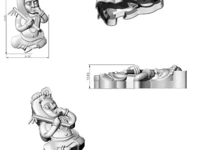 Bal krisna enamel face 3D print model