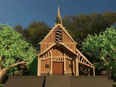 Barbarian Orc Village With Training Camp 3D model