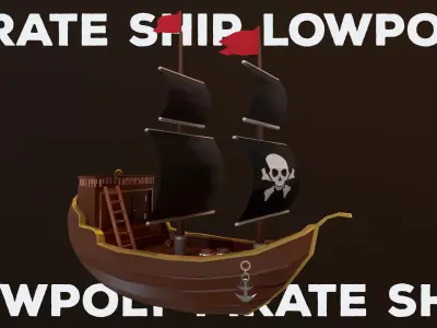 Pirate ship  Low-poly 3D model purchase