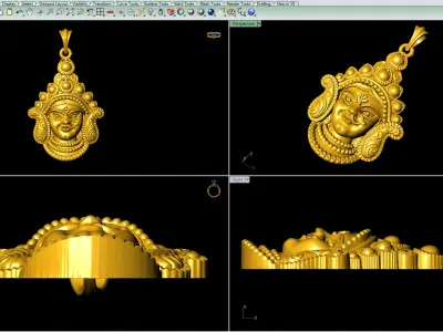 Durga Mata Pendant File 3D print model