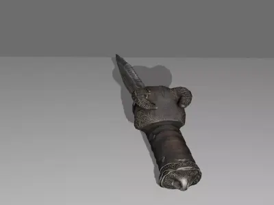 Skull Survival Knife 3D Model DVL 3D Studio Low-poly 3D model