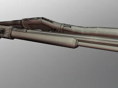 Winchester shotgun Low-poly 3D model