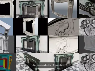 fire place collection 3D Model Pack