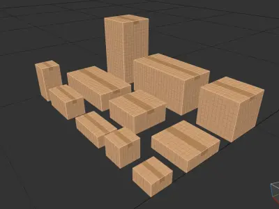 Paper Boxes Low-poly 3D model