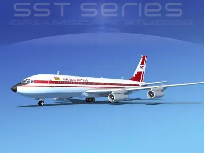 Boeing 707-320 SS Air Mauritius 3D model