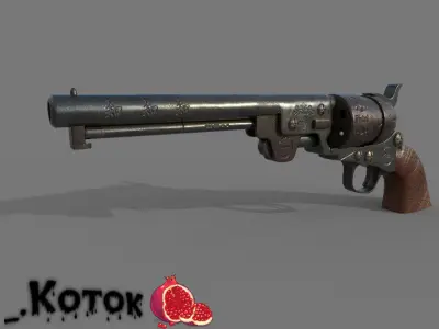 Pistol revolver Free low-poly 3D model