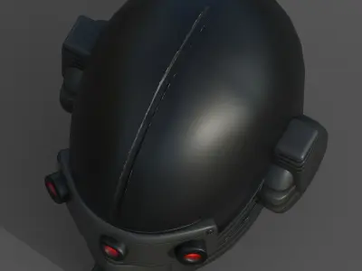 Helmet scifi military combat 3d futuristic  Low-poly 3D model