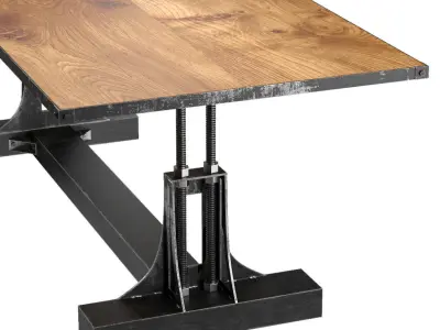Post Industrial table and bench2 3D model
