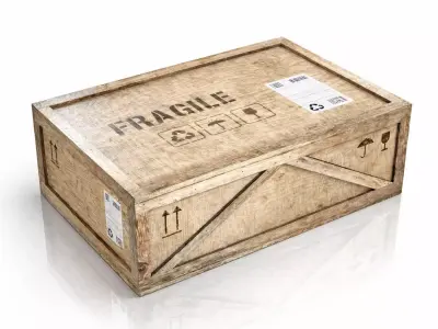 wooden crate PBR 4K Low-poly 3D model 2