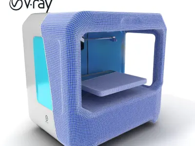 Futuristic D Printer Model Pack Low-poly 3D model