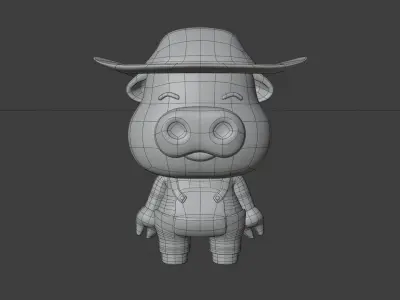Cute Pig 3D Illustration 3D model buy