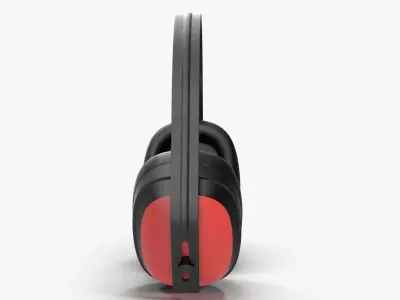Earmuffs Red Low-poly 3D model