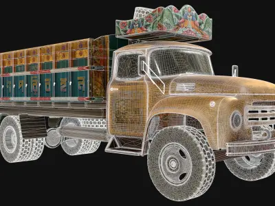 Bedford J6 Truck 3D model Bangladesi Truck 3D model