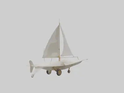 Wind Powered Vehicle 1 Low-poly 3D model