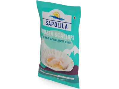 Frozen seafood Scallops Low-poly 3D model
