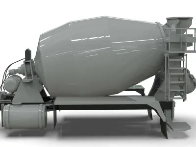 Beck Concrete Mixer Equipment 3D Model  BLENDER Low-poly 3D model