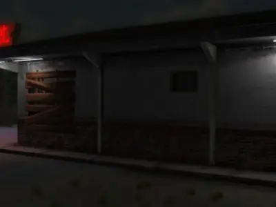 Abandoned Motel Low-poly 3D model