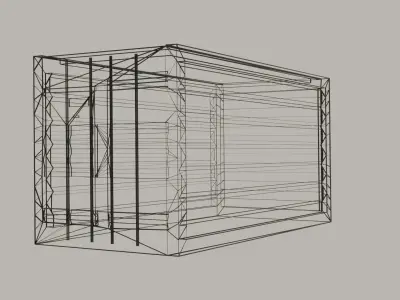 Industrial Storage Container Low-poly 3D model