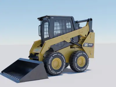 Skid Steer Loader Low-poly 3D model