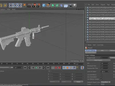 M4A1 Gun Low-poly 3D model